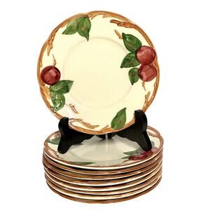 Franciscan Vintage Red Apple USA 6 3/8" Bread & Butter Plates Set of 9-Excellent